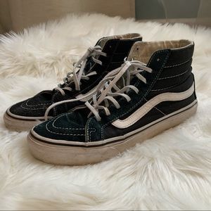 Vans SK8 Hi Tops Black Suede Skate Shoe Womens 8